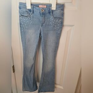 Squeeze Light Blue Flare Jeans with Pearl Details